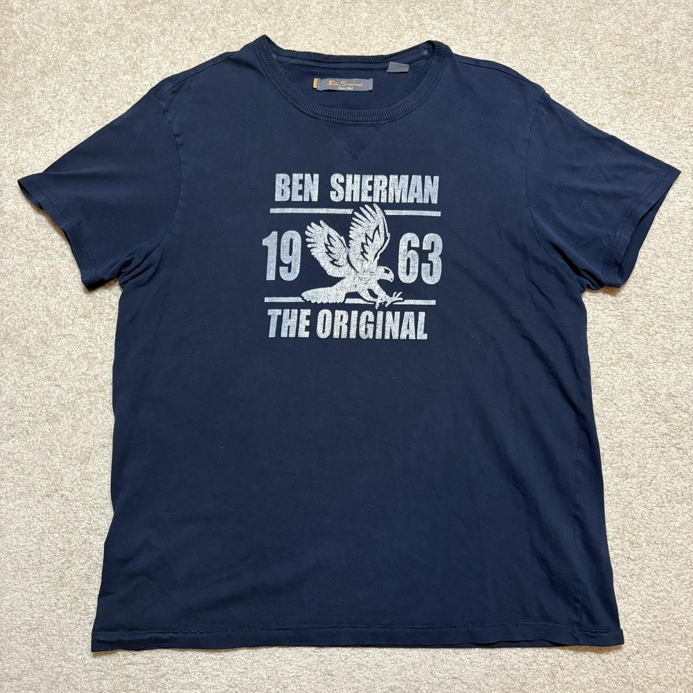 Ben Sherman‎ Shirt Mens Large Navy Eagle Graphic 1963 The Original Tee Crewneck